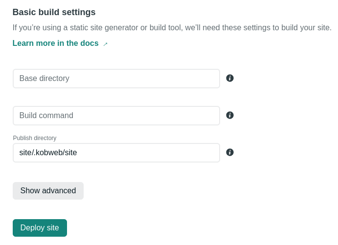 Netlify Build settings